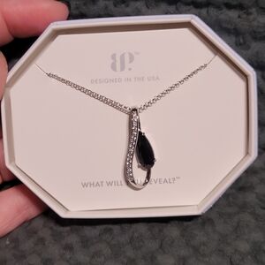 Stunning Silver and Black Pendant Necklace